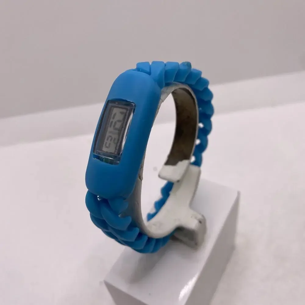 Womens Blue Rubber Sports Watch Works New Battery